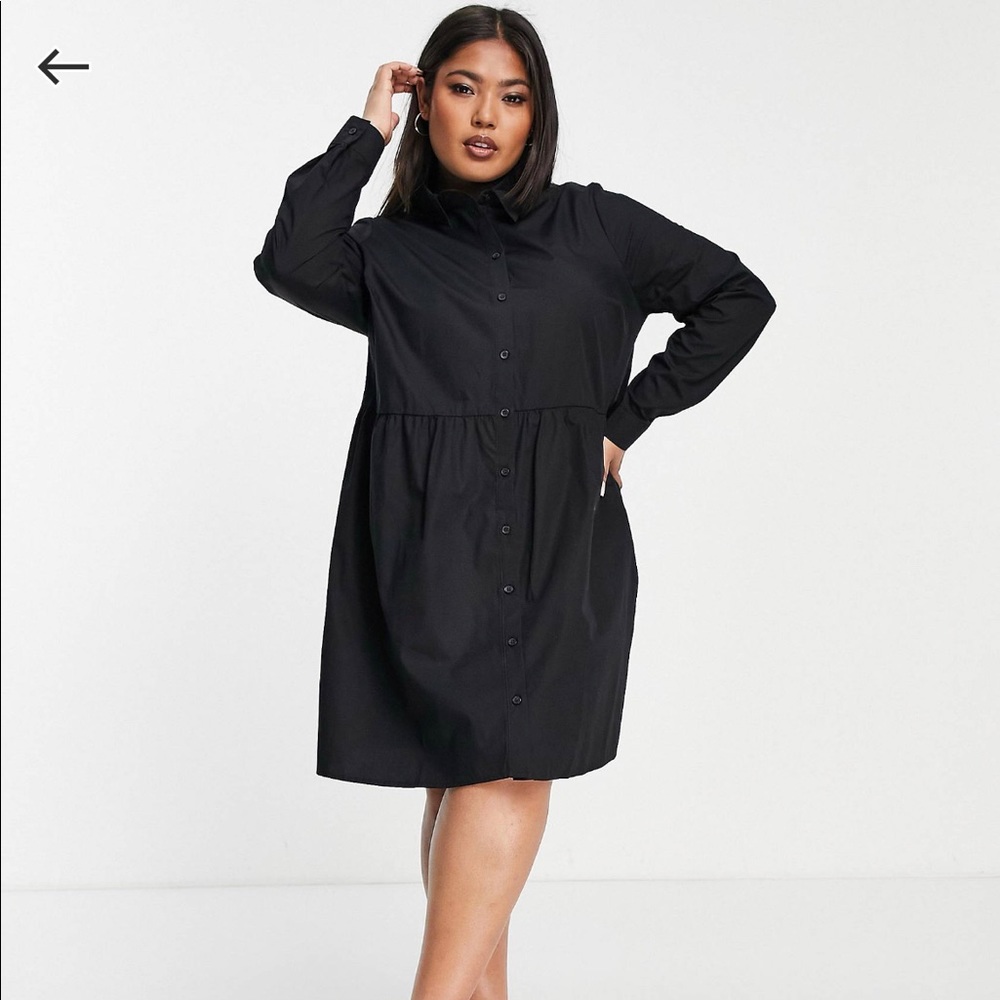 ASOS Curve Black Long Sleeve Dress